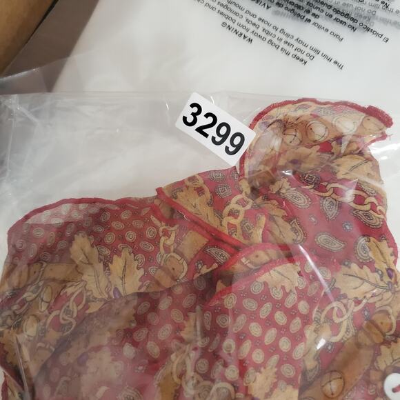 Y2K Whimsigoth Fairy Grunge Top Womens 14 Red Gold Button Up 100% Silk Sheer - Picture 7 of 7